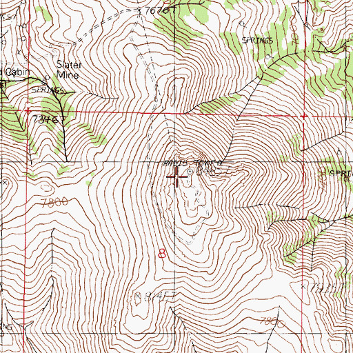 Topographic Map of Engeler Peak, NV