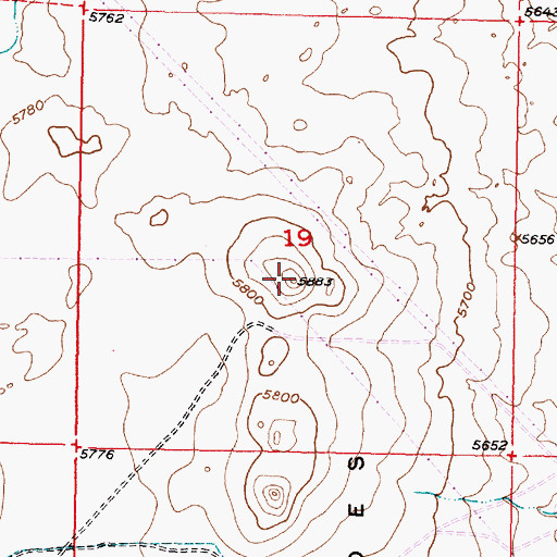 Topographic Map of Butte Volcano, NM