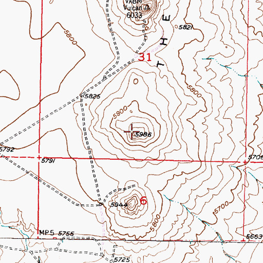 Topographic Map of Black Volcano, NM