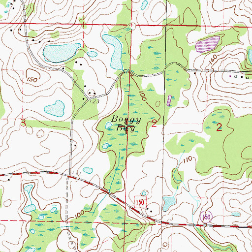 Topographic Map of Boggy Bay, FL
