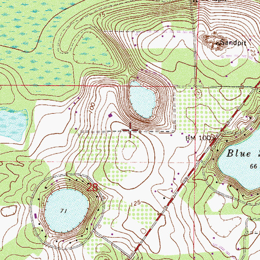 Topographic Map of Coronado Pines, FL