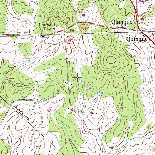 Topographic Map of Midway District, VA