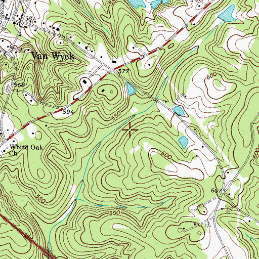 Topographic Map of Town of Van Wyck, SC