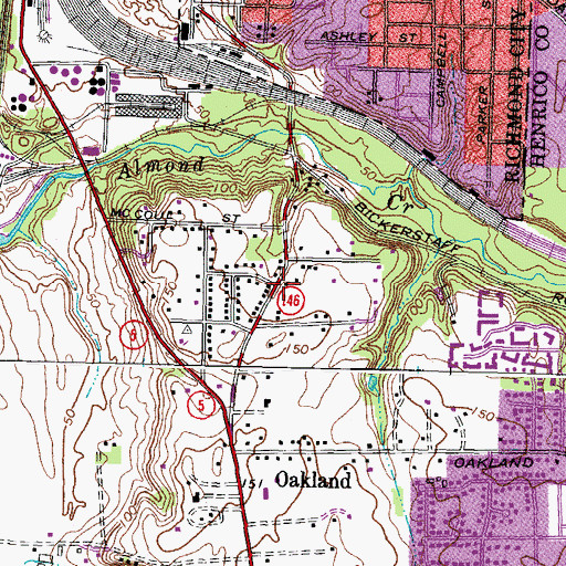 Topographic Map of Marion Hill, VA