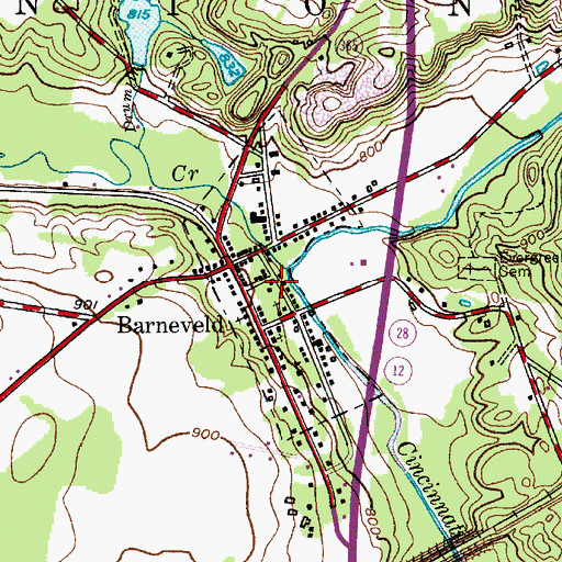 Topographic Map of Barneveld Census Designated Place, NY