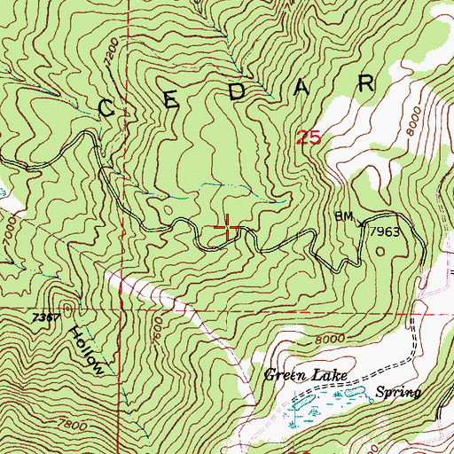 Topographic Map of Cedar Highlands, UT
