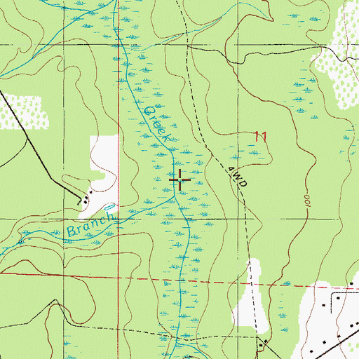 Topographic Map of Boggy Branch, FL