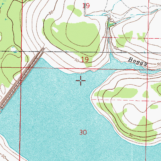 Topographic Map of Boggy Creek, FL