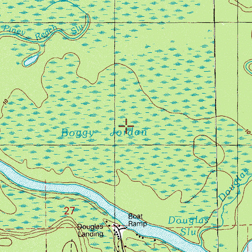 Topographic Map of Boggy Jordan, FL