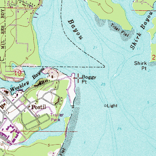 Topographic Map of Boggy Point, FL