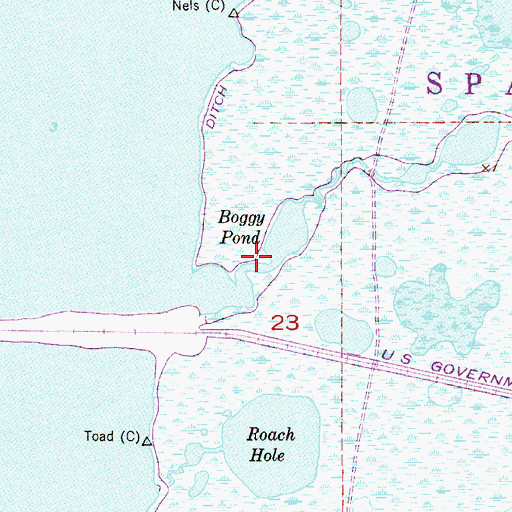 Topographic Map of Boggy Pond, FL