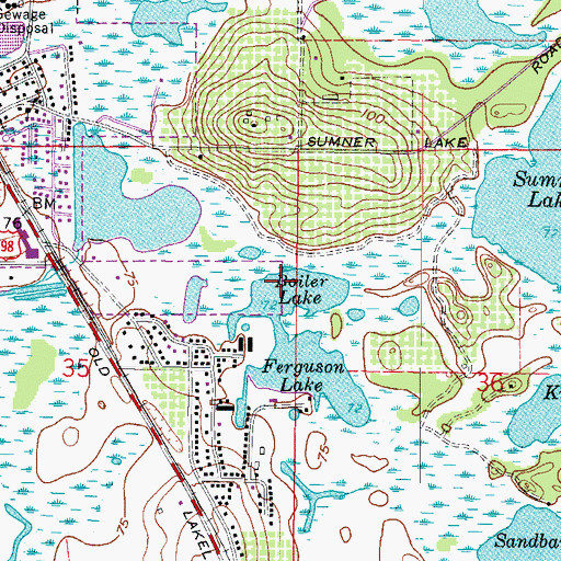 Topographic Map of Boiler Lake, FL