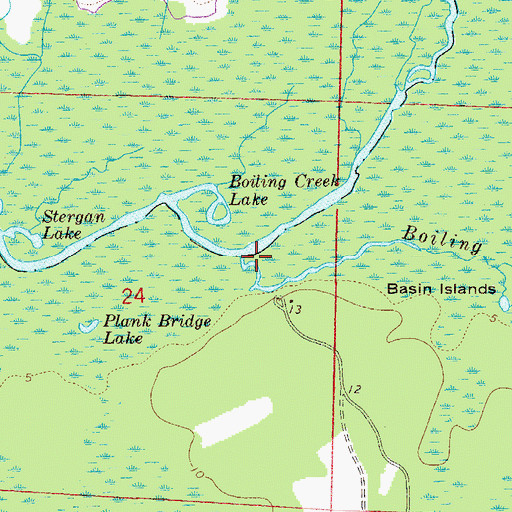 Topographic Map of Boiling Creek, FL