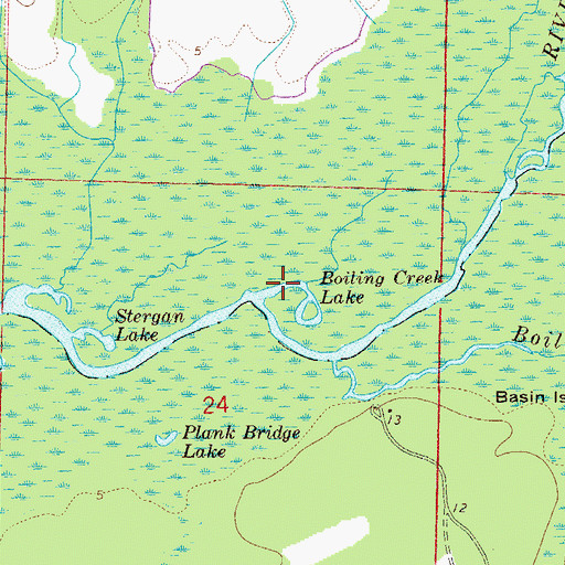Topographic Map of Boiling Creek Lake, FL