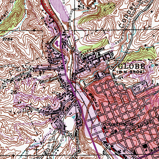 Topographic Map of Copper Gulch, AZ