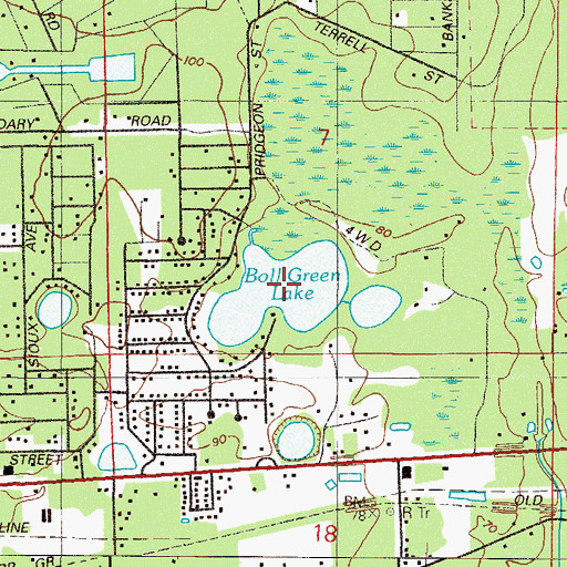 Topographic Map of Boll Green Lake, FL