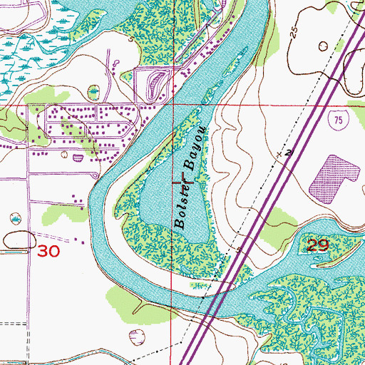 Topographic Map of Bolster Bayou, FL