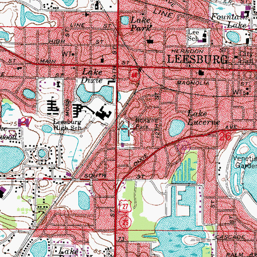 Topographic Map of Bonaire Park, FL