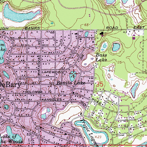 Topographic Map of Bonita Lake, FL