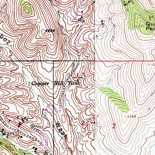 Topographic Map of Copper Hill Tank, AZ