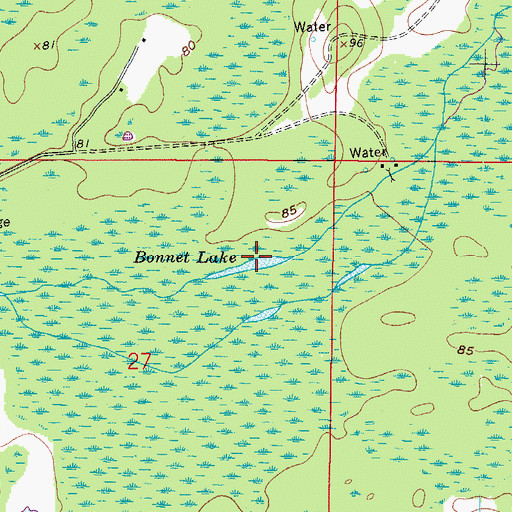 Topographic Map of Bonnet Lake, FL