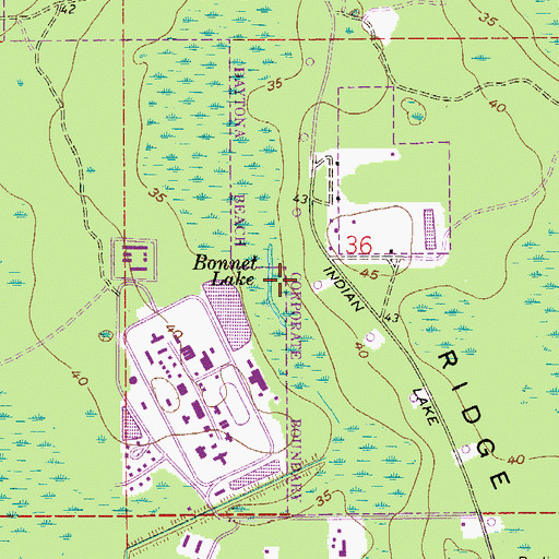 Topographic Map of Bonnet Lake, FL