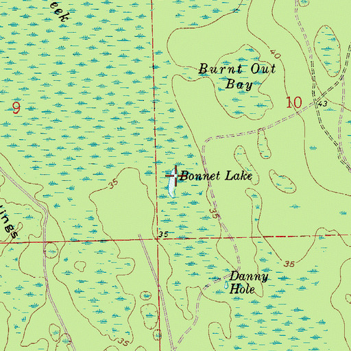 Topographic Map of Bonnet Lake, FL