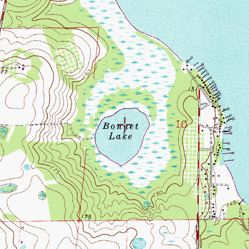 Topographic Map of Bonnet Lake, FL
