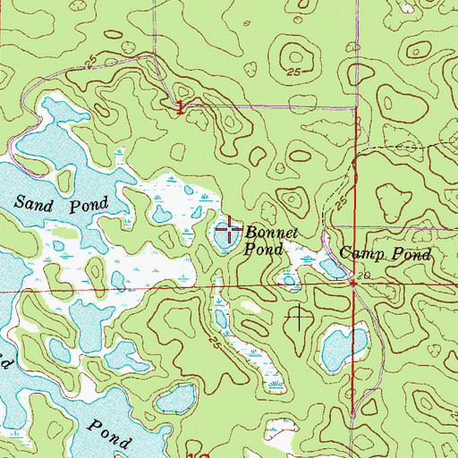 Topographic Map of Bonnet Pond, FL