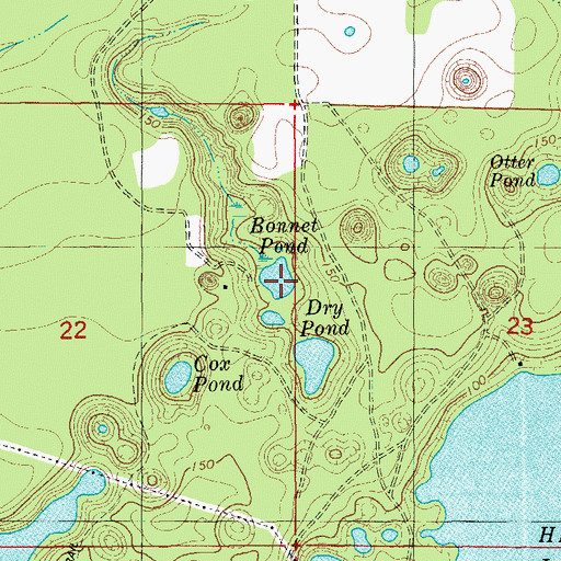 Topographic Map of Bonnet Pond, FL