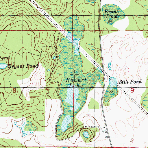 Topographic Map of Bonnet Lake, FL