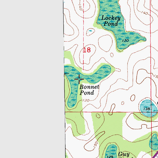 Topographic Map of Bonnet Pond, FL