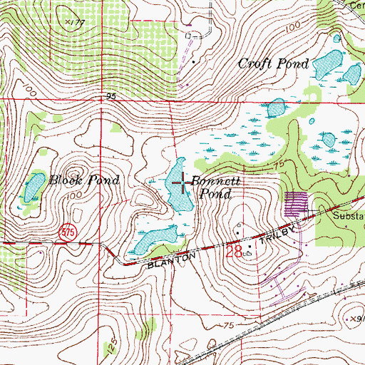 Topographic Map of Bonnett Pond, FL