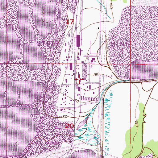 Topographic Map of Bonnie, FL
