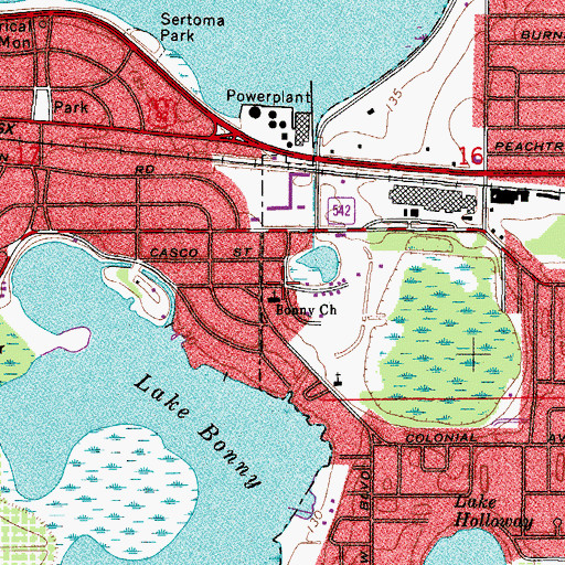Topographic Map of Bonny Church, FL
