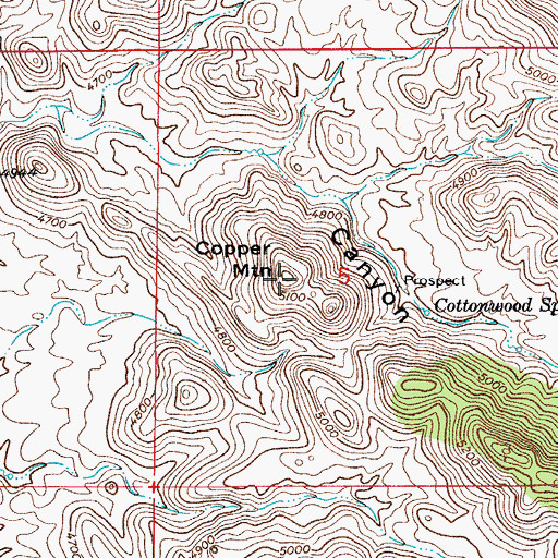 Topographic Map of Copper Mountain, AZ