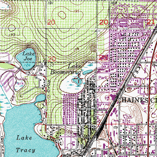 Topographic Map of Lake Boomerang, FL