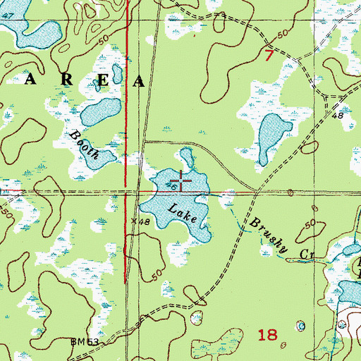 Topographic Map of Booth Lake, FL