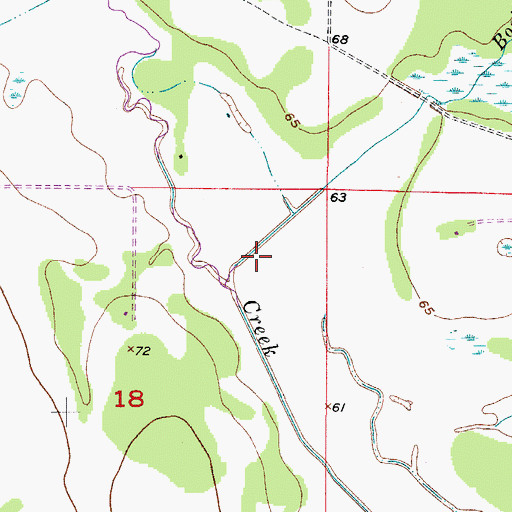 Topographic Map of Bootheel Creek, FL