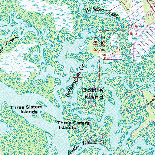 Topographic Map of Botheration Creek, FL