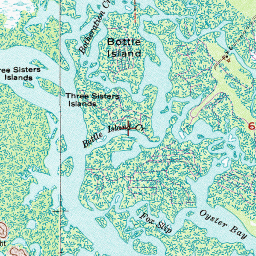 Topographic Map of Bottle Island Creek, FL