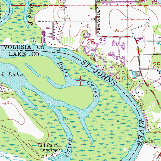 Topographic Map of Botts Creek, FL