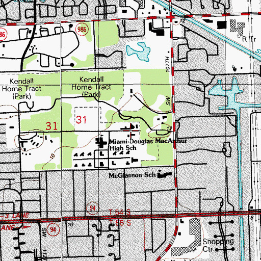 Topographic Map of Bougainvillea School (historical), FL
