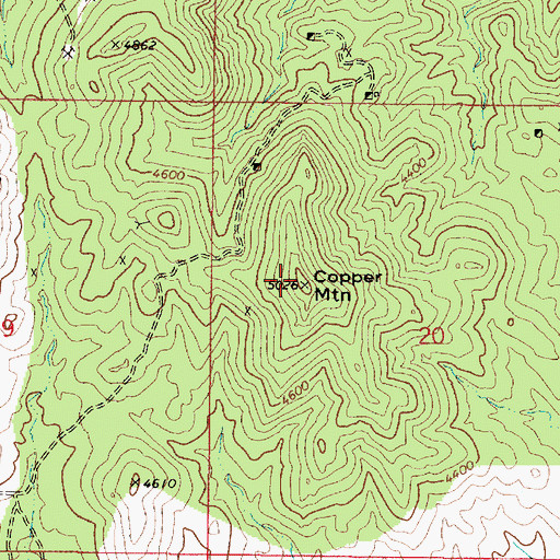 Topographic Map of Copper Mountain, AZ