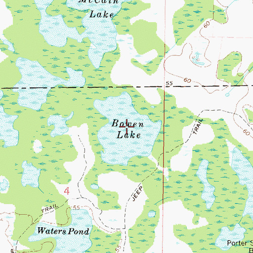 Topographic Map of Bowen Lake, FL