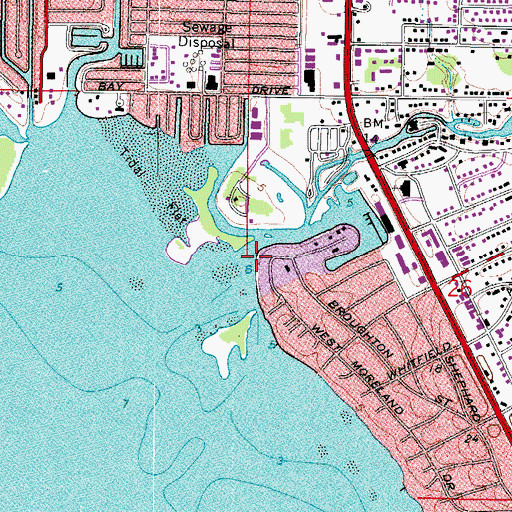 Topographic Map of Bowlees Creek, FL