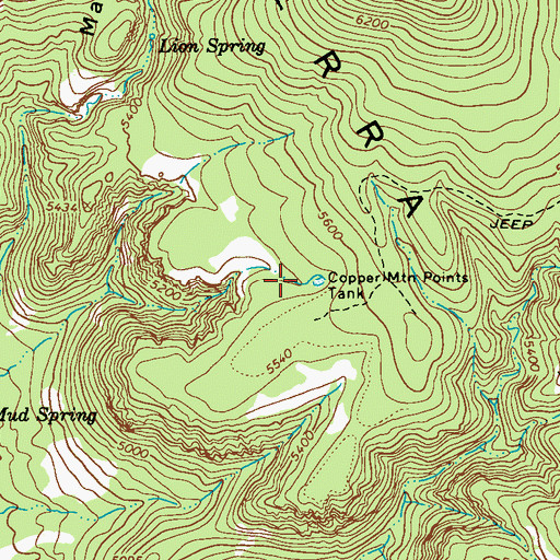 Topographic Map of Copper Mountain Points Tank, AZ