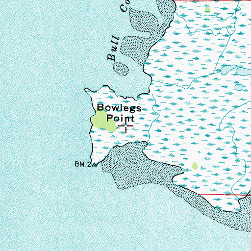 Topographic Map of Bowlegs Point, FL