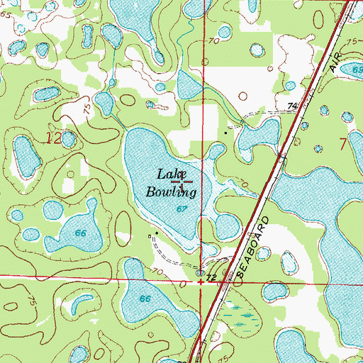 Topographic Map of Lake Bowling, FL