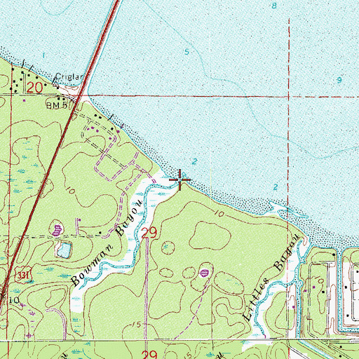 Topographic Map of Bowman Bayou, FL